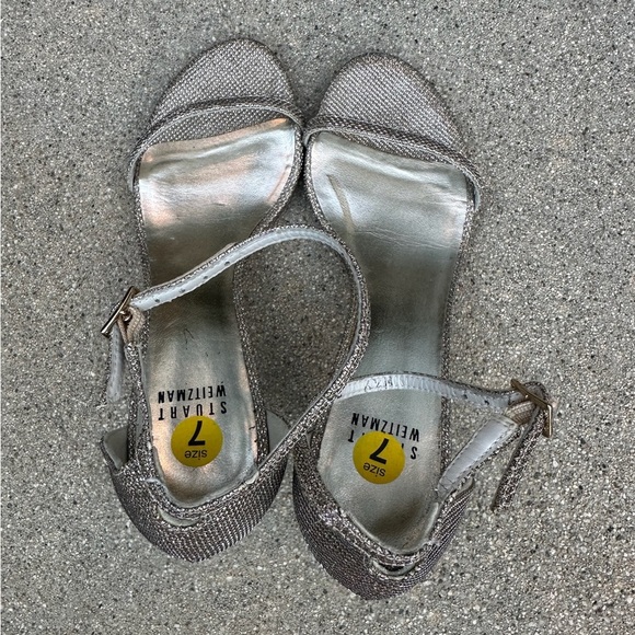 Stuart Weitzman Sparkle Strap Heels - size 6 1/2 - Picture 3 of 6